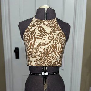 House of Harlow 1960 Linen Blend Halter Top Size 8 NWT